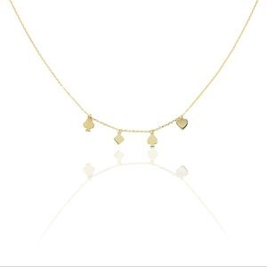 Card Suits Gold Plated Necklace